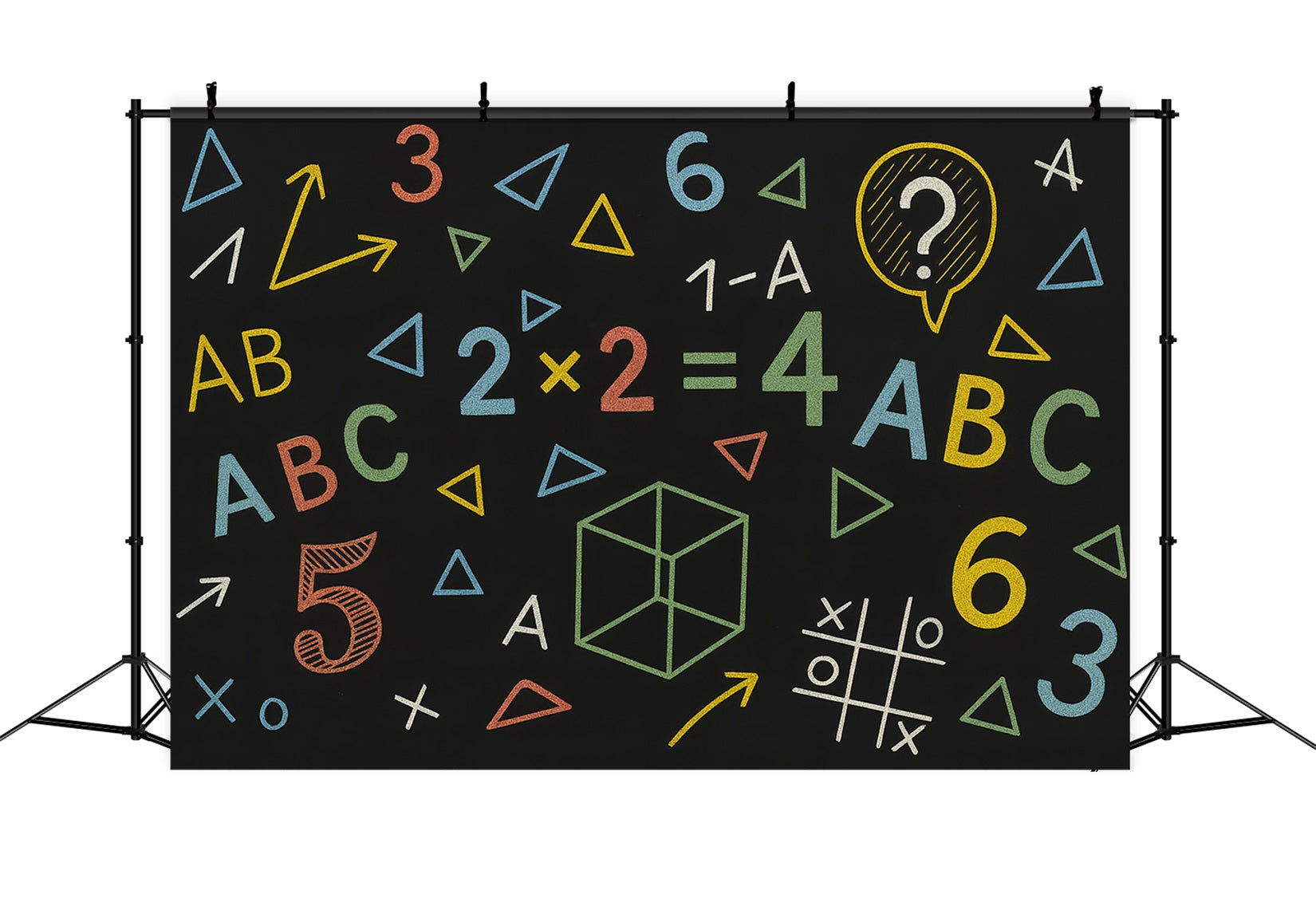School Backdrop Geometric Chalkboard Color Shapes Back To School Backdrop UK LXX59-219