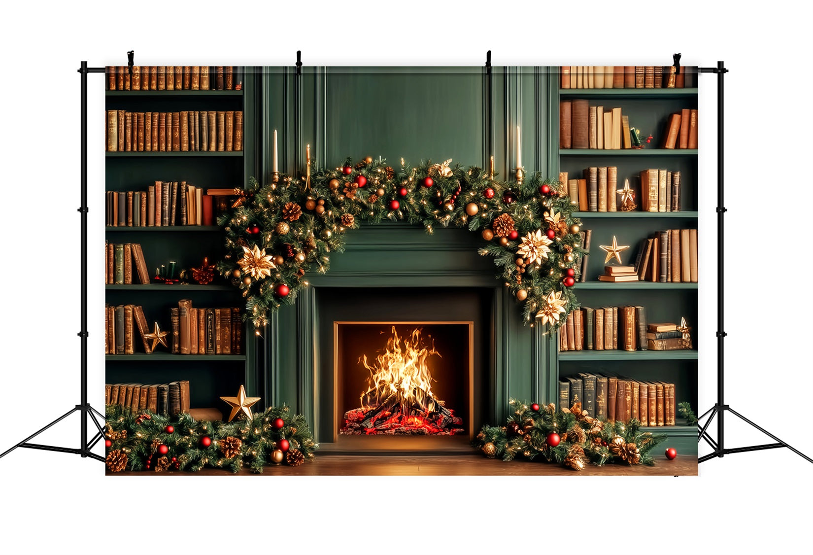 Back To School Backdrops Fireplace Library Books Back To School Photo Backdrop UK LXX59-225