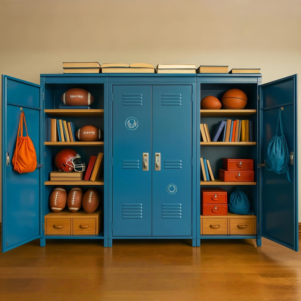 Back To School Backdrops Sports Locker Bookshelf Display School Locker Backdrop UK LXX59-230