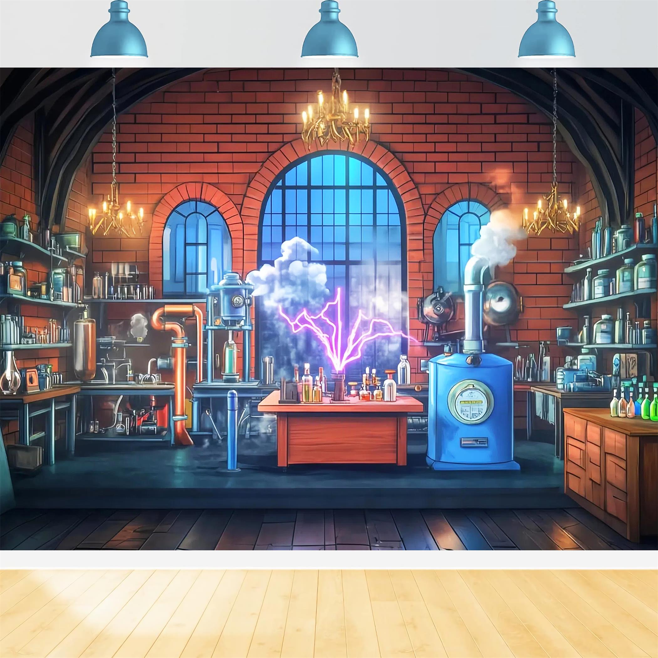 Chemistry Backdrop Vintage Science Experiment Lab Back To School Backdrop Ideas UK LXX59-255