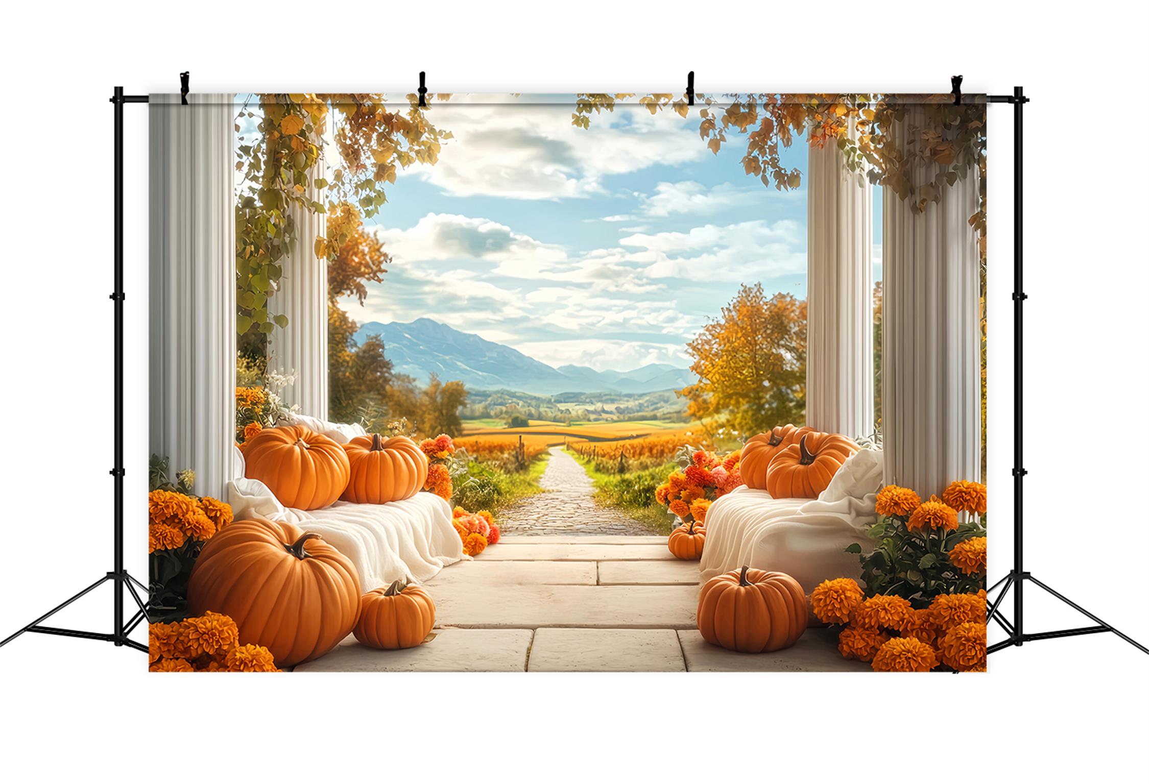 Rustic Backdrop Mountain View Fall Decor Autumn Backdrop for Pictures UK LXX59-277