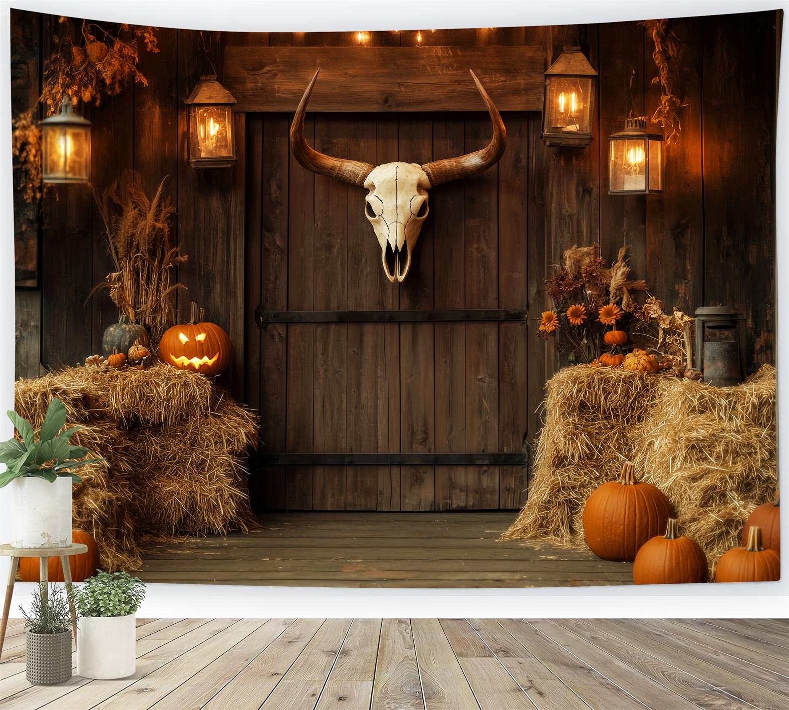 Rustic Backdrop Rustic Harvest Wood Barn Fall Photography Backdrops UK LXX59-278