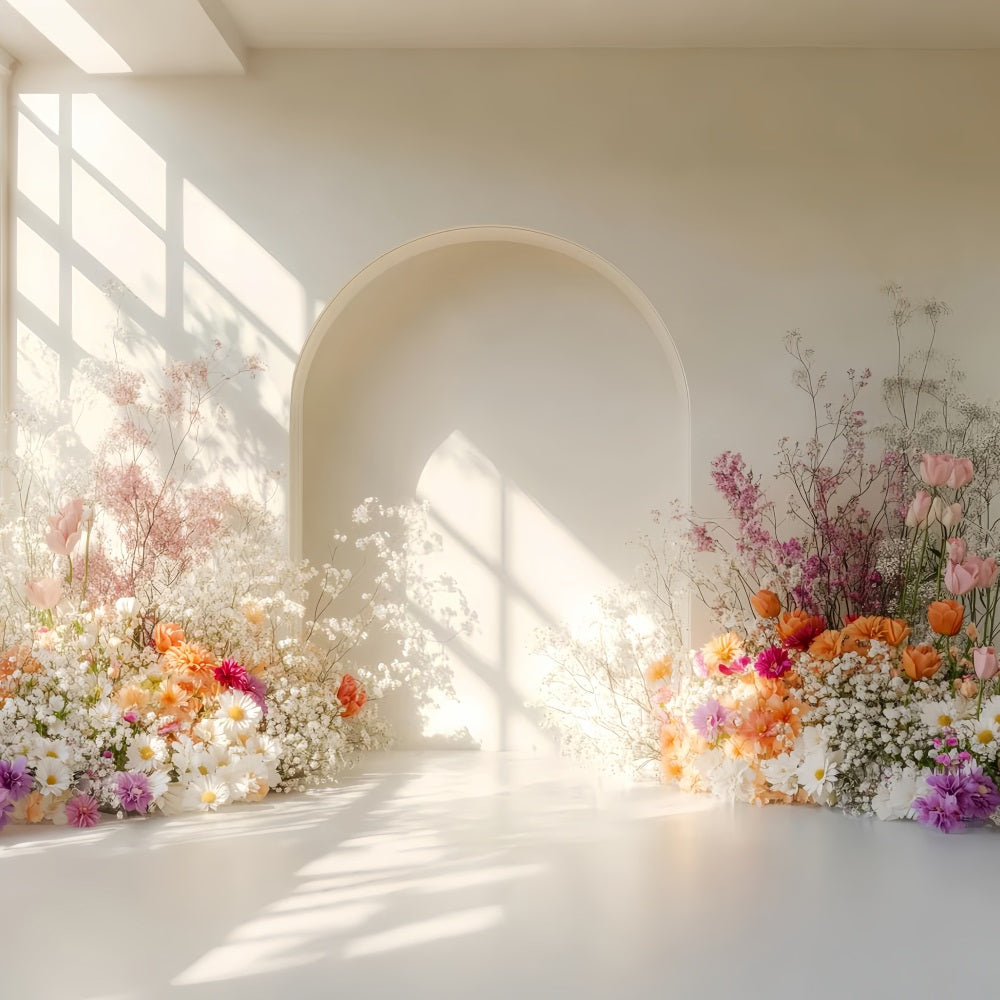 Fall Backdrop Bright Floral Bohemian Backdrop Autumn Photo Backdrops UK LXX59-280