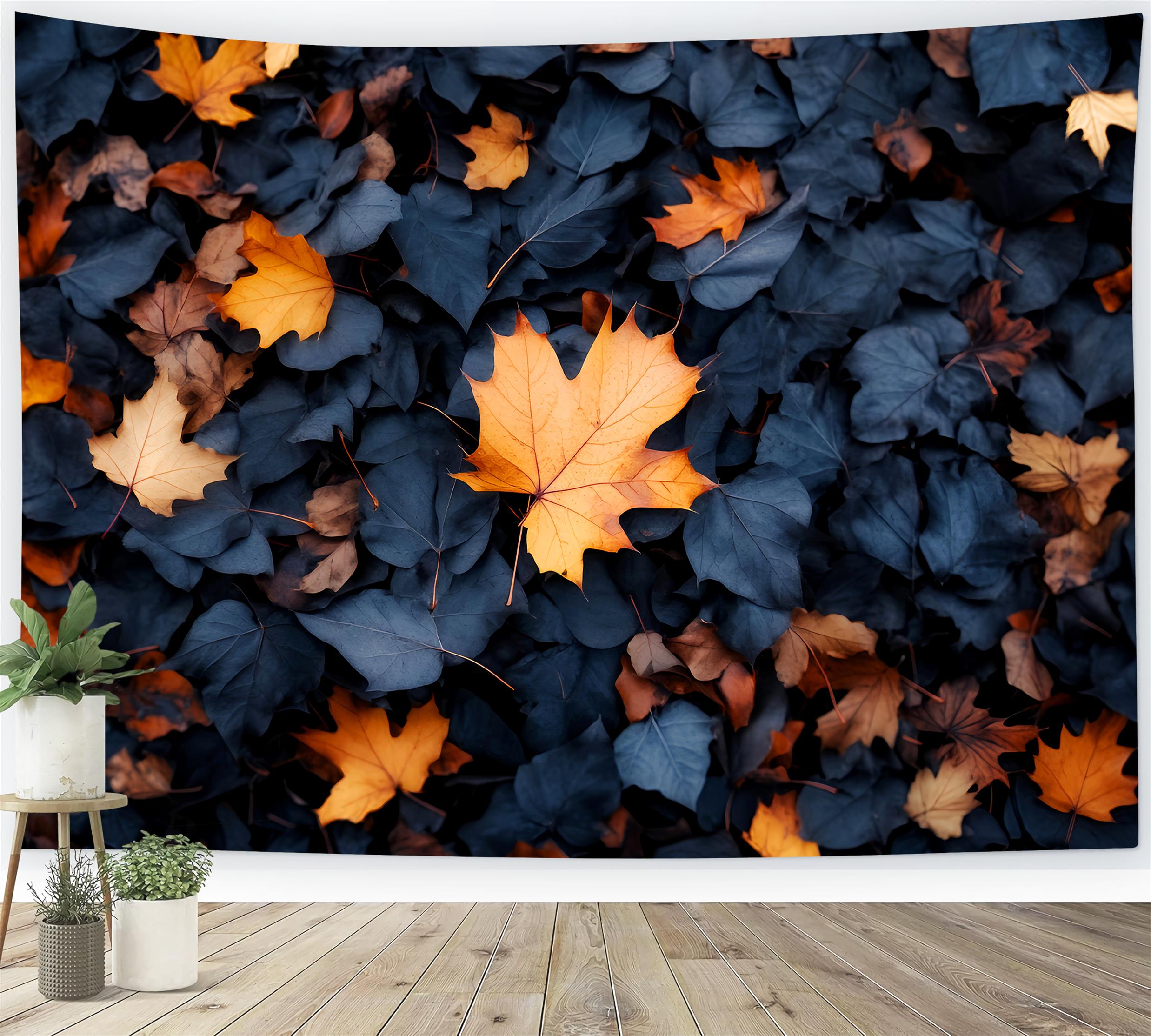 Fall Backdrop Crisp Autumn Fallen Leaves Pattern Fall Photo Backdrops UK LXX59-281