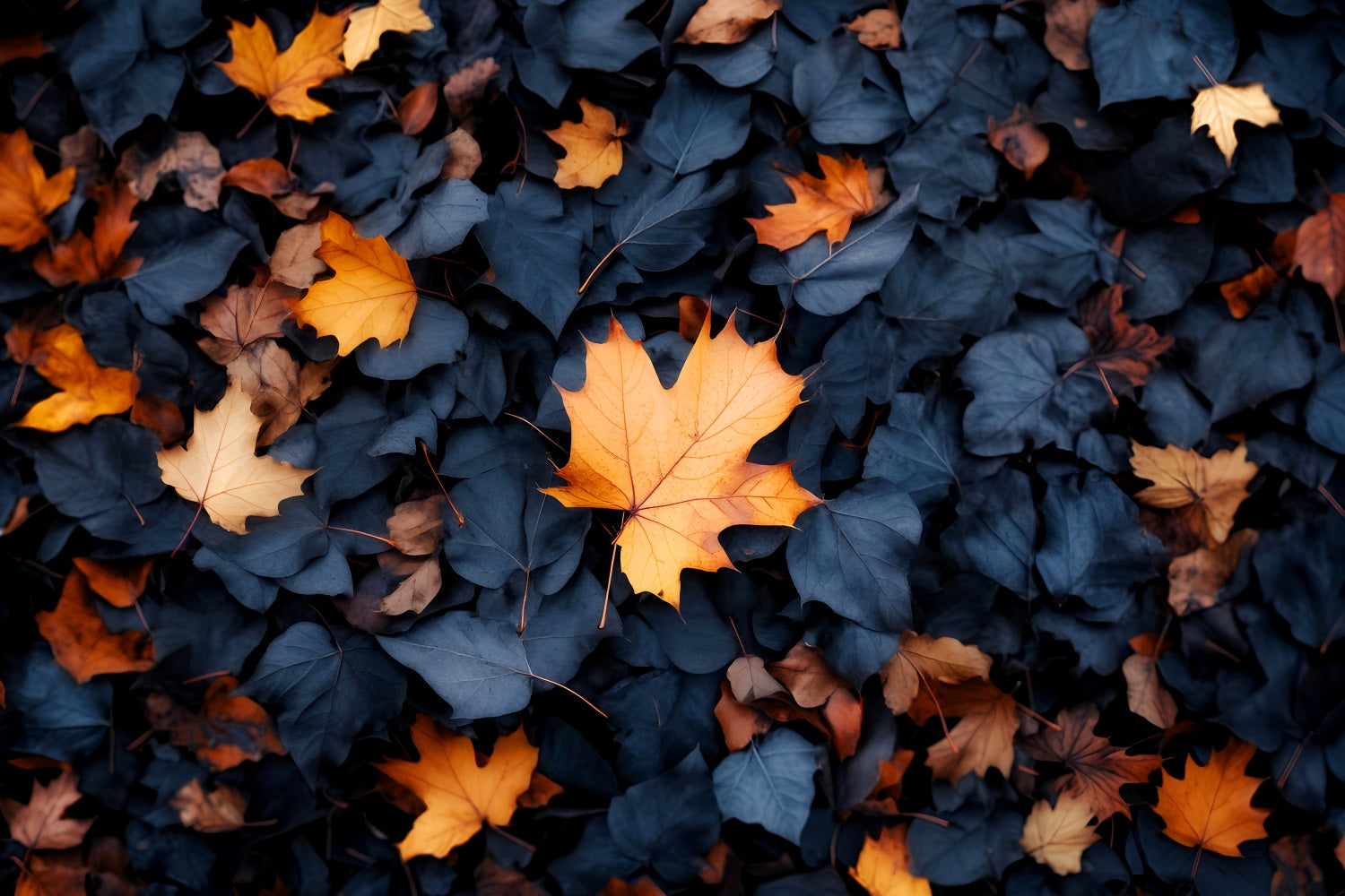 Fall Backdrop Crisp Autumn Fallen Leaves Pattern Fall Photo Backdrops UK LXX59-281