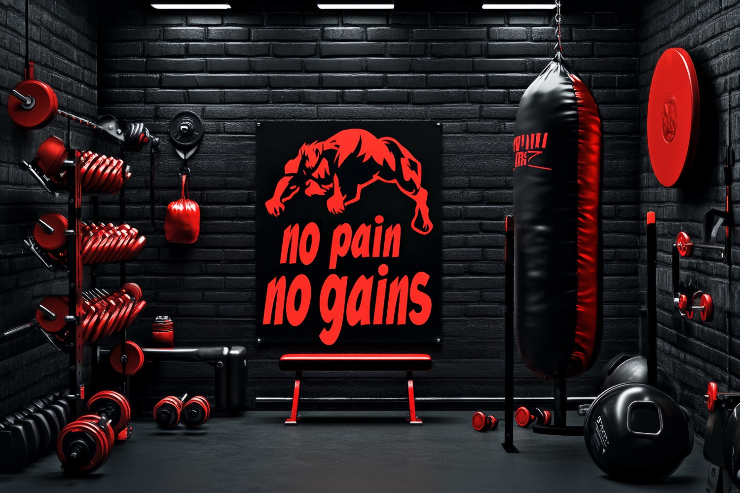 Sports Backdrop Boxing Gym Red Black Equipment Sports Backdrops for Photography UK LXX59-299