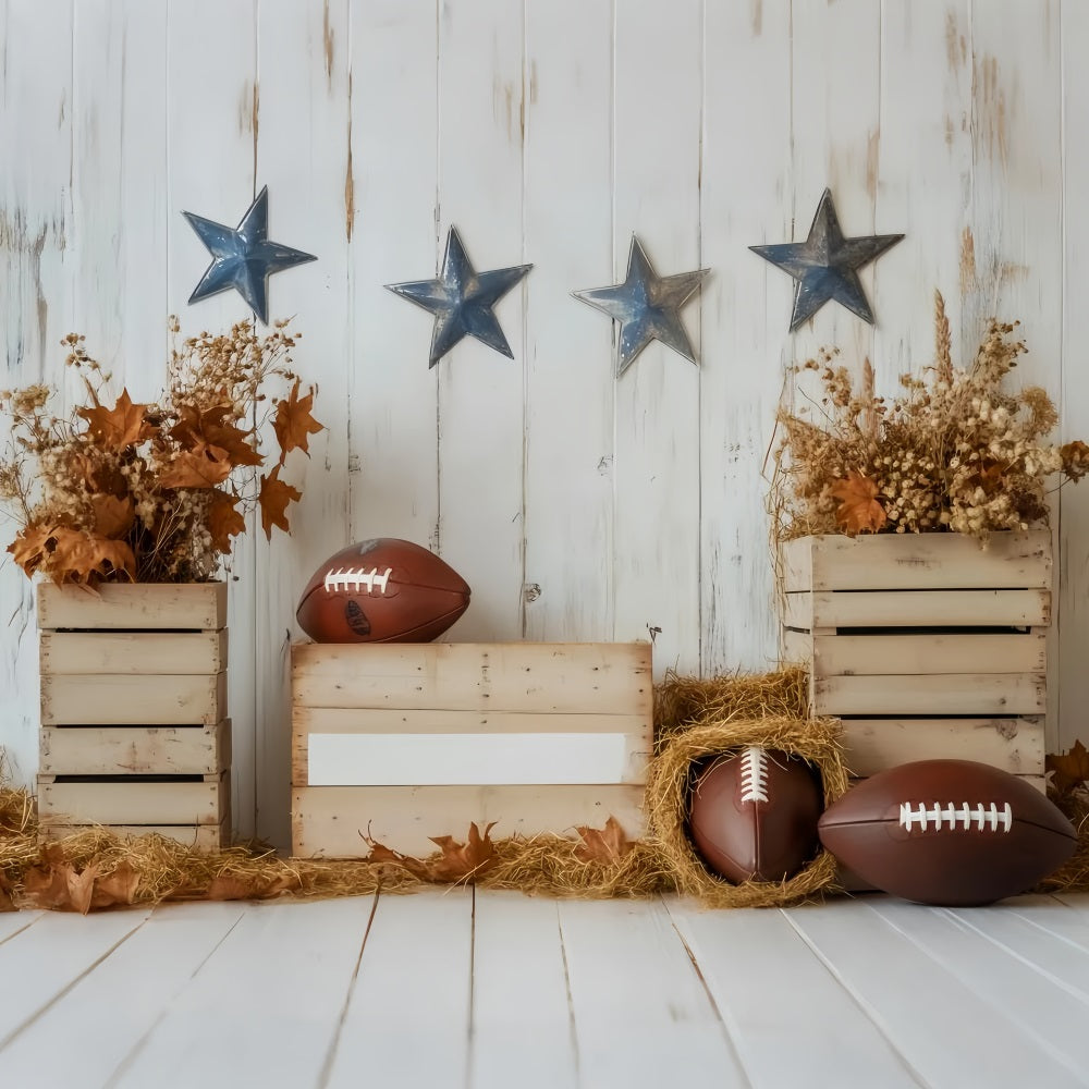 Football Backdrops Rustic Football Autumn Decor Sports Backdrops UK LXX59-303