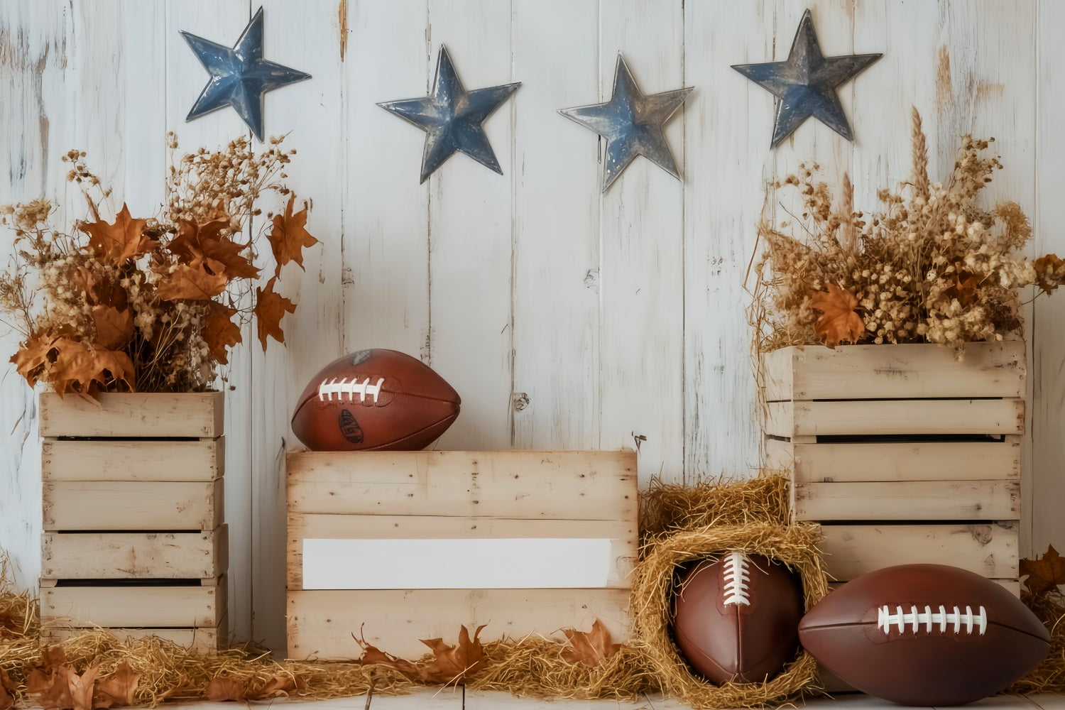 Football Backdrops Rustic Football Autumn Decor Sports Backdrops UK LXX59-303