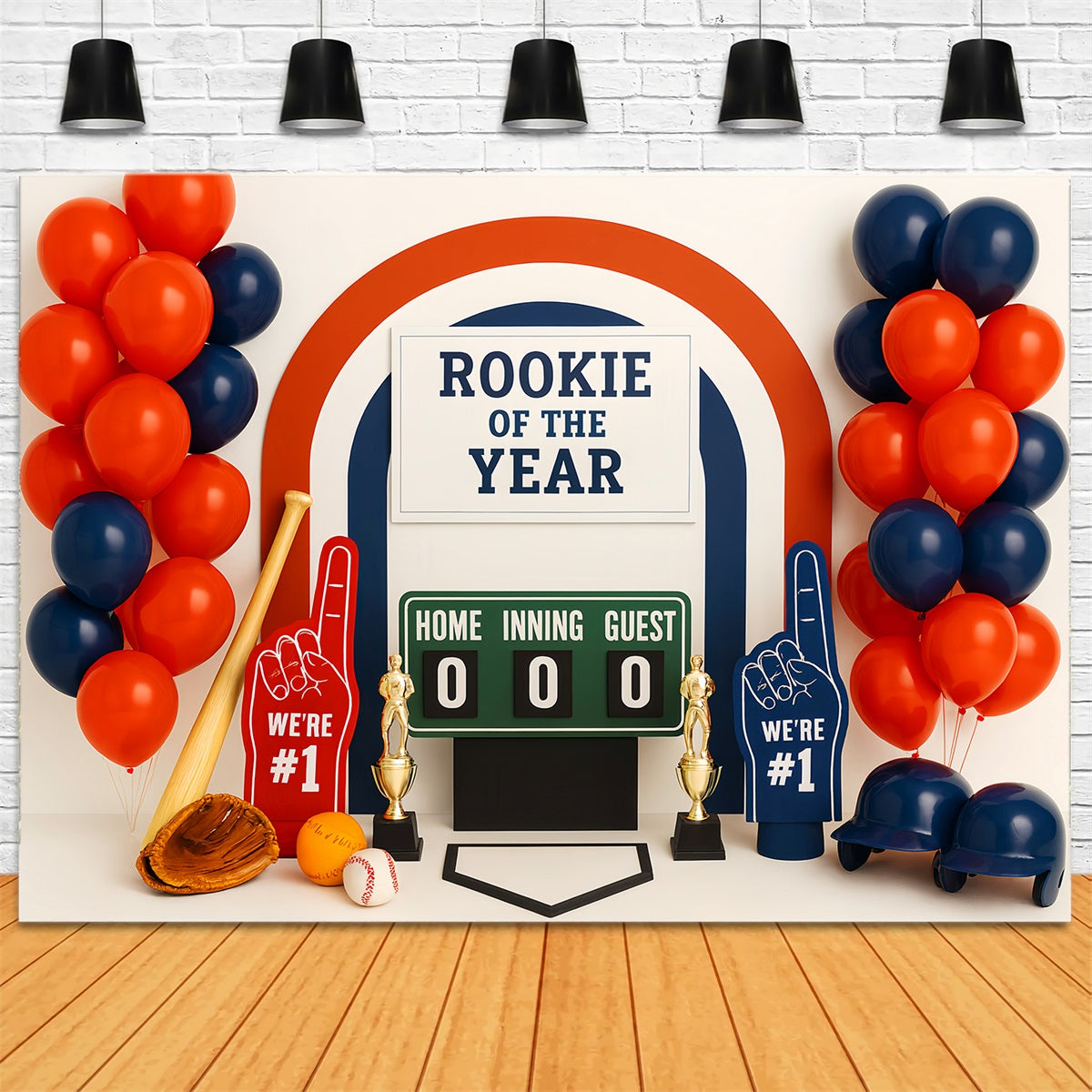 Sports Backdrop Rookie Year Baseball Celebration Baseball Backdrop UK LXX59-304