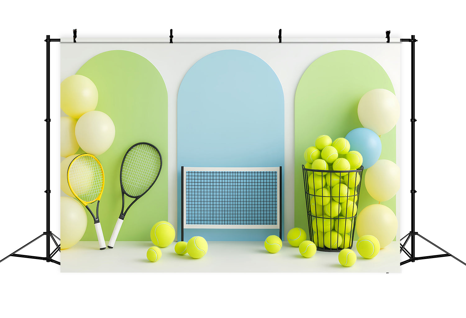 Sports Backdrop Bright Tennis Net Balloon Display Sports Backdrops UK LXX59-308