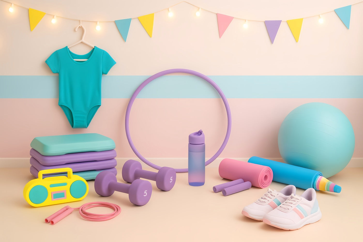 Sports Backdrop Colorful Gymnastics Fitness Props Sports Backdrops for Photography UK LXX59-315