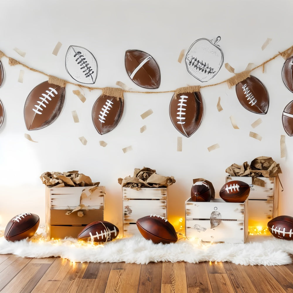 Sports Backdrop Football Garland Boxes Decor Football Backdrop UK LXX59-317