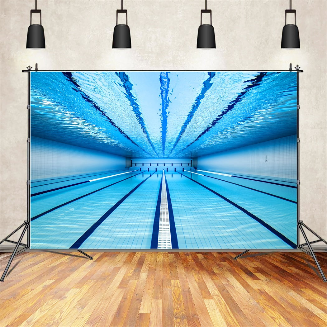 Sports Backdrop Blue Underwater Swimming Lanes Sports Backdrops UK LXX59-319