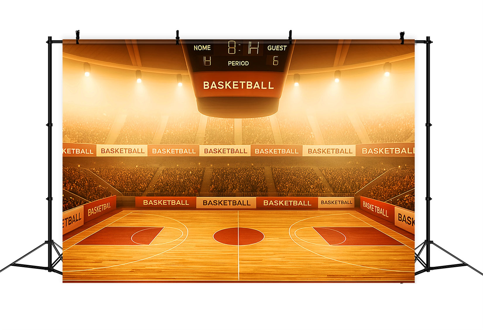 Basketball Backdrops Golden Glow Basketball Arena Sports Backdrop UK LXX59-327