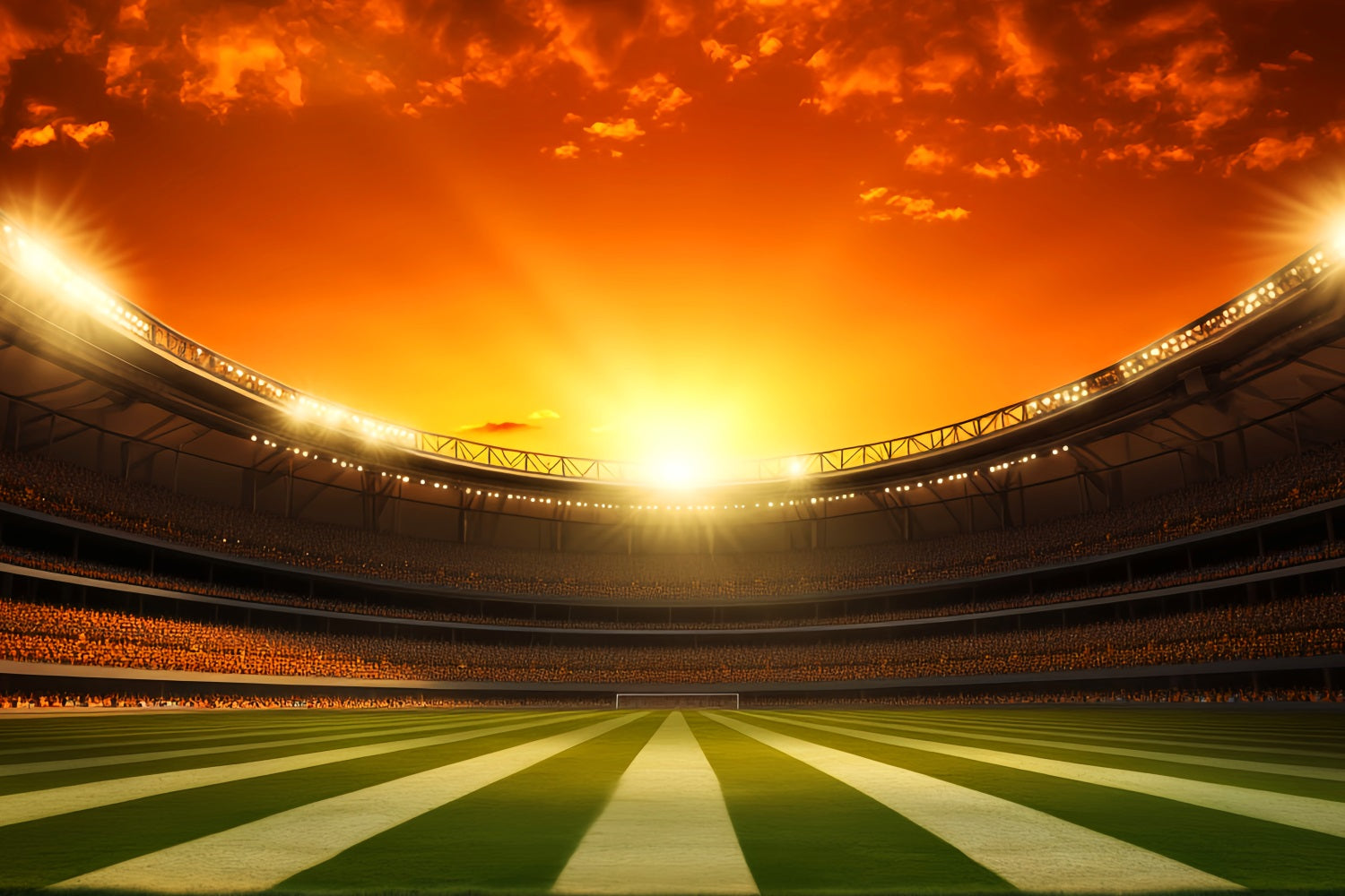 Soccer Backdrops Sunset Glow Football Arena Sports Backdrop UK LXX59-330