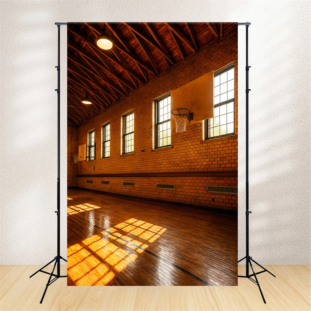 Basketball Backdrops Vintage Brick Basketball Court Sports Backdrops UK LXX59-335