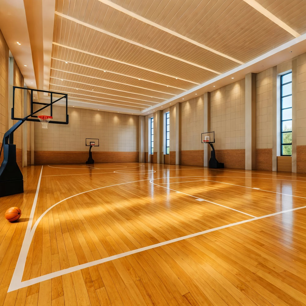 Basketball Backdrops Modern Indoor Basketball Court Soccer Backdrop UK LXX59-337