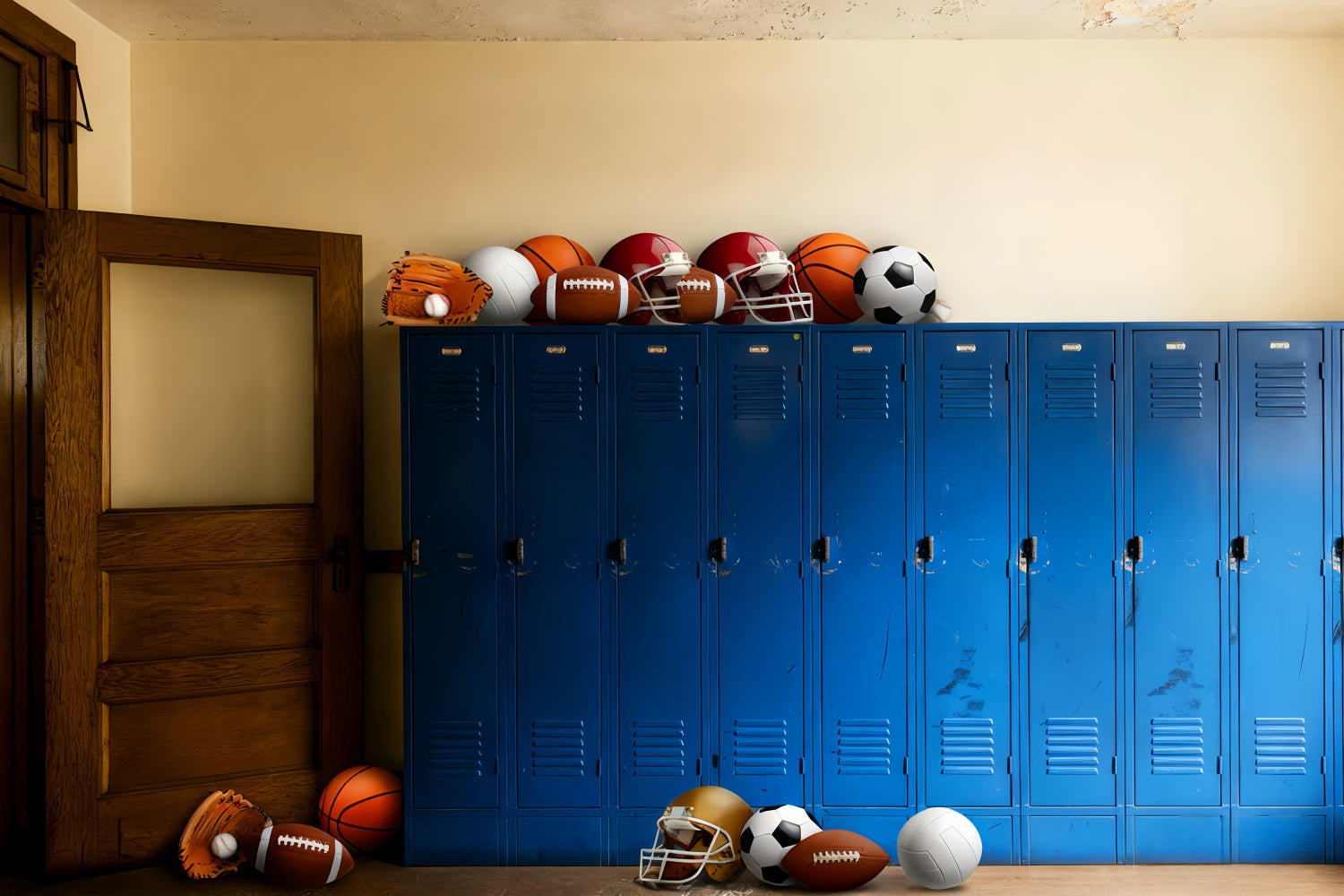 Sports Backdrop Locker Room Sports Equipment Sports Backdrops UK LXX59-343