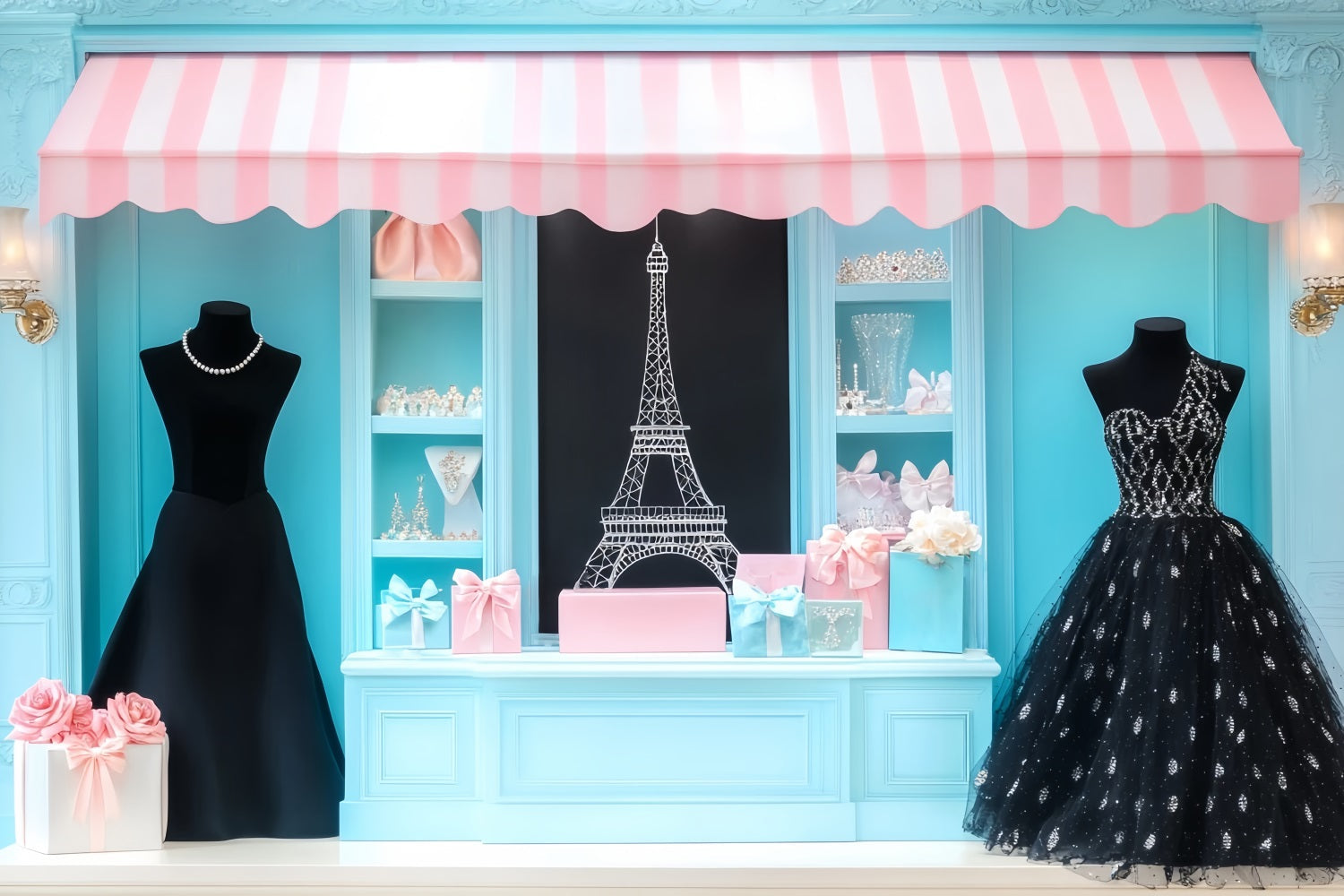 Paris Shop Backdrops Paris Boutique Fashion Display Paris Backdrops UK LXX59-36