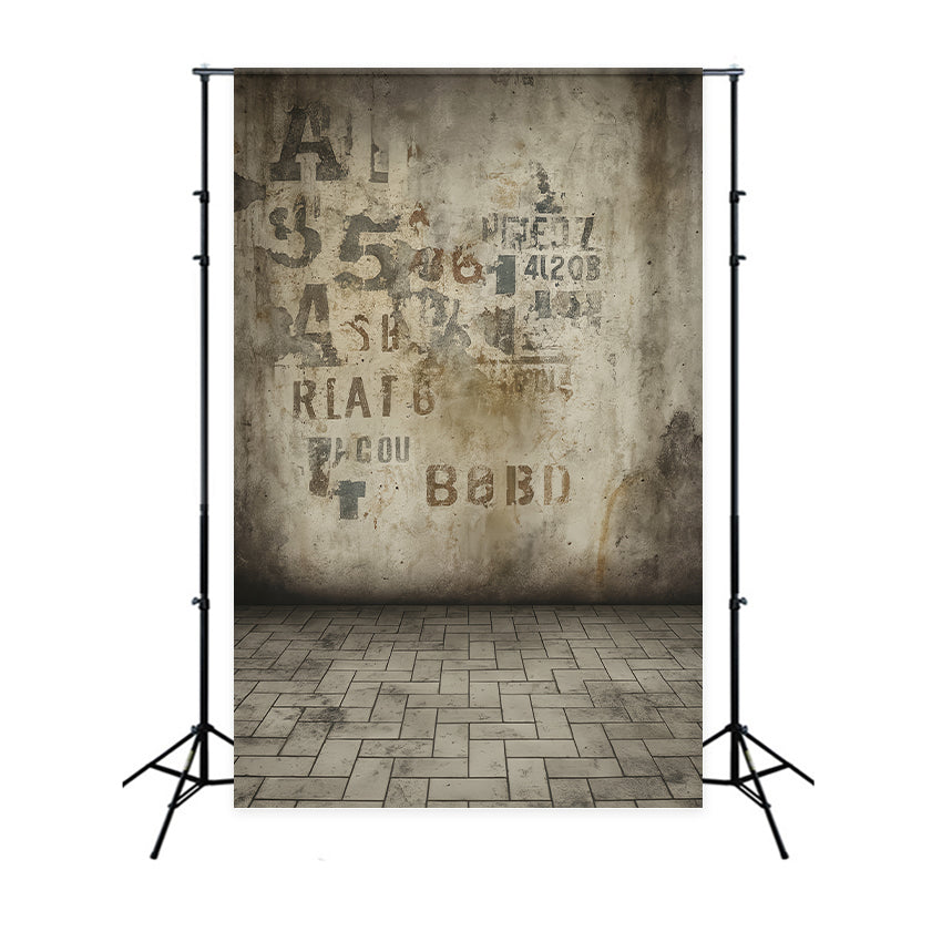 Portrait Studio Backdrop Vintage Graffiti Concrete Texture Portrait Backdrop UK LXX59-427