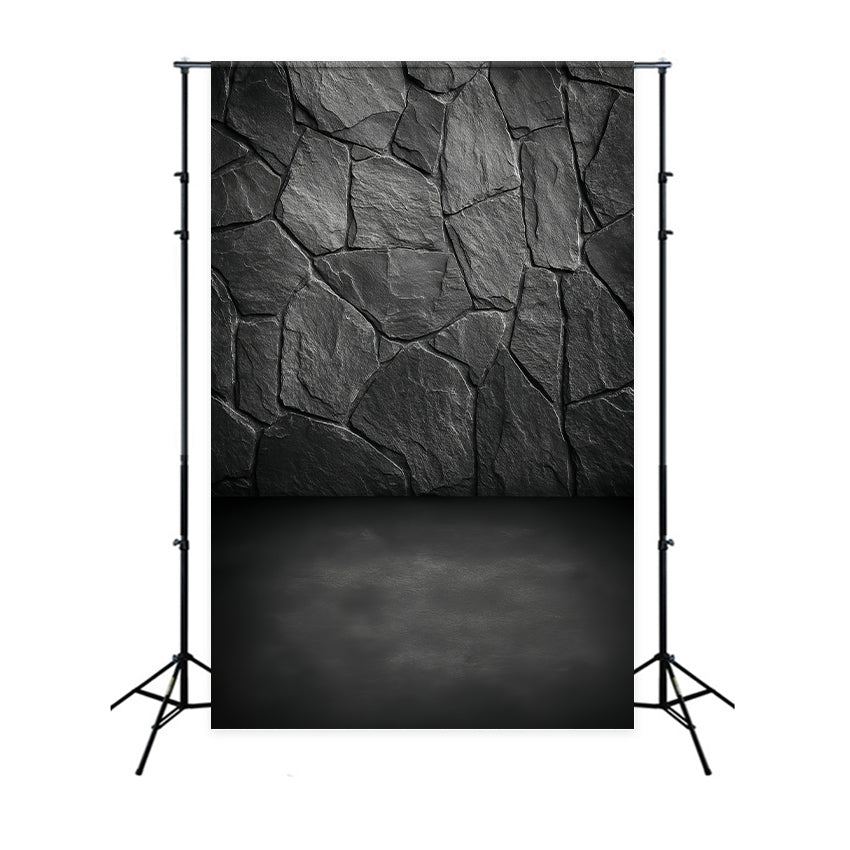Concrete Wall Backdrop Dark Slate Stone Texture Portrait Backdrops UK LXX59-428
