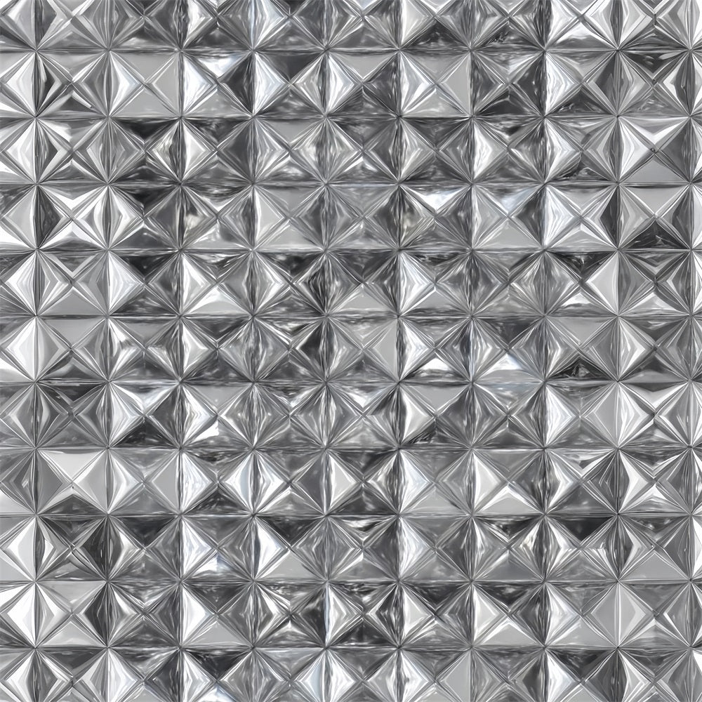 School Portrait Backdrop Silver Geometric Metal Texture Portrait Backdrops UK LXX59-442