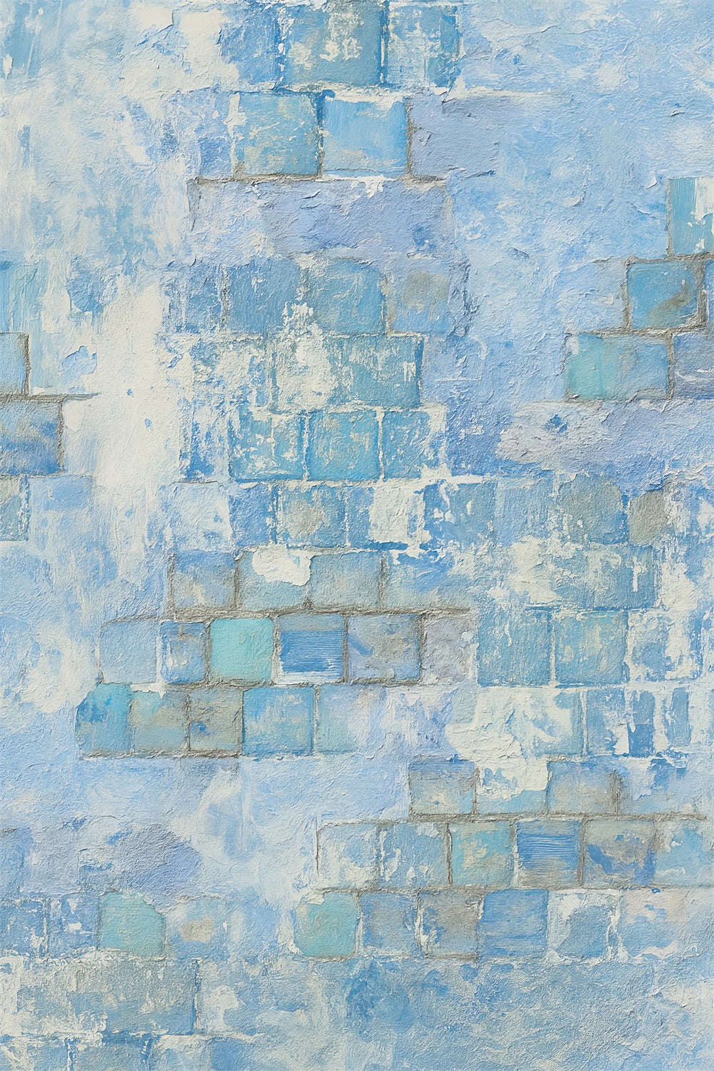 Concrete Wall Backdrop Light Blue Brick Texture Portrait Backdrops UK LXX59-444