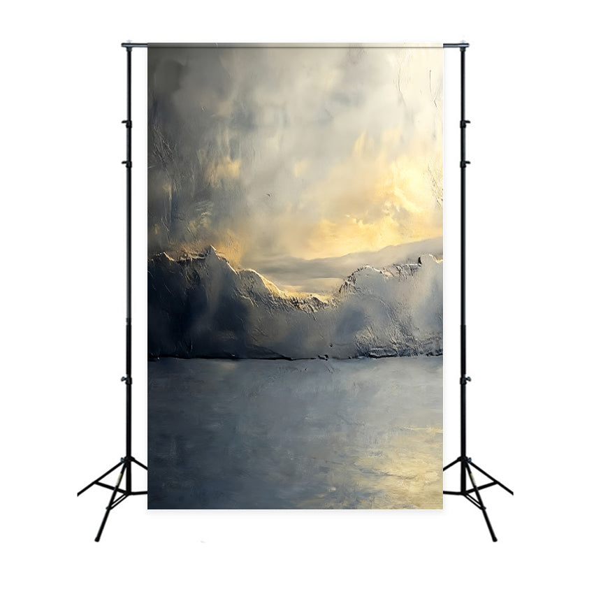 Concrete Backdrop Golden Horizon Mist Landscape Portrait Photography Backdrop UK LXX59-453