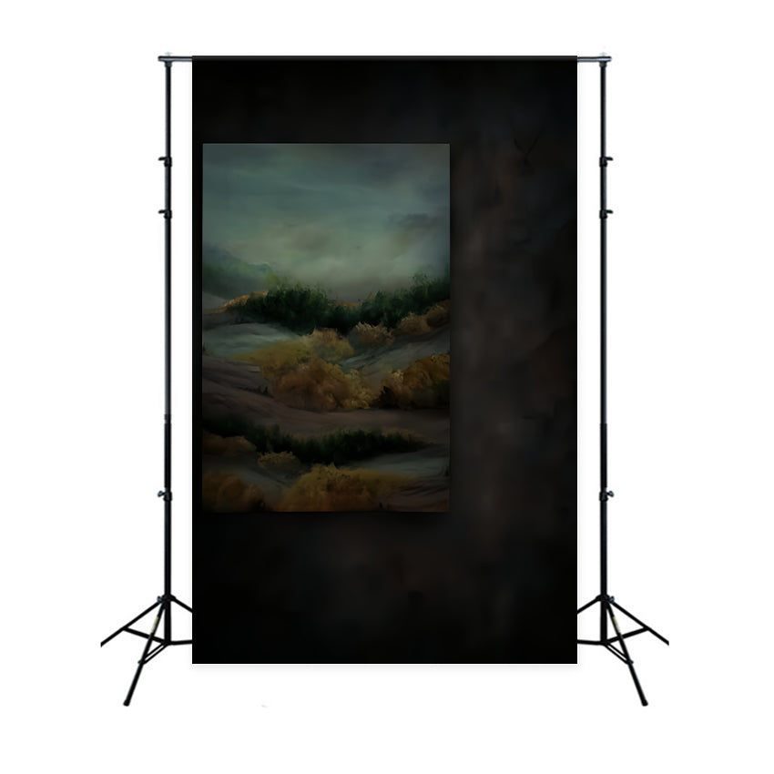 Portrait Studio Backdrop Misty Autumn Landscape Painting Portrait Backdrop UK LXX59-464