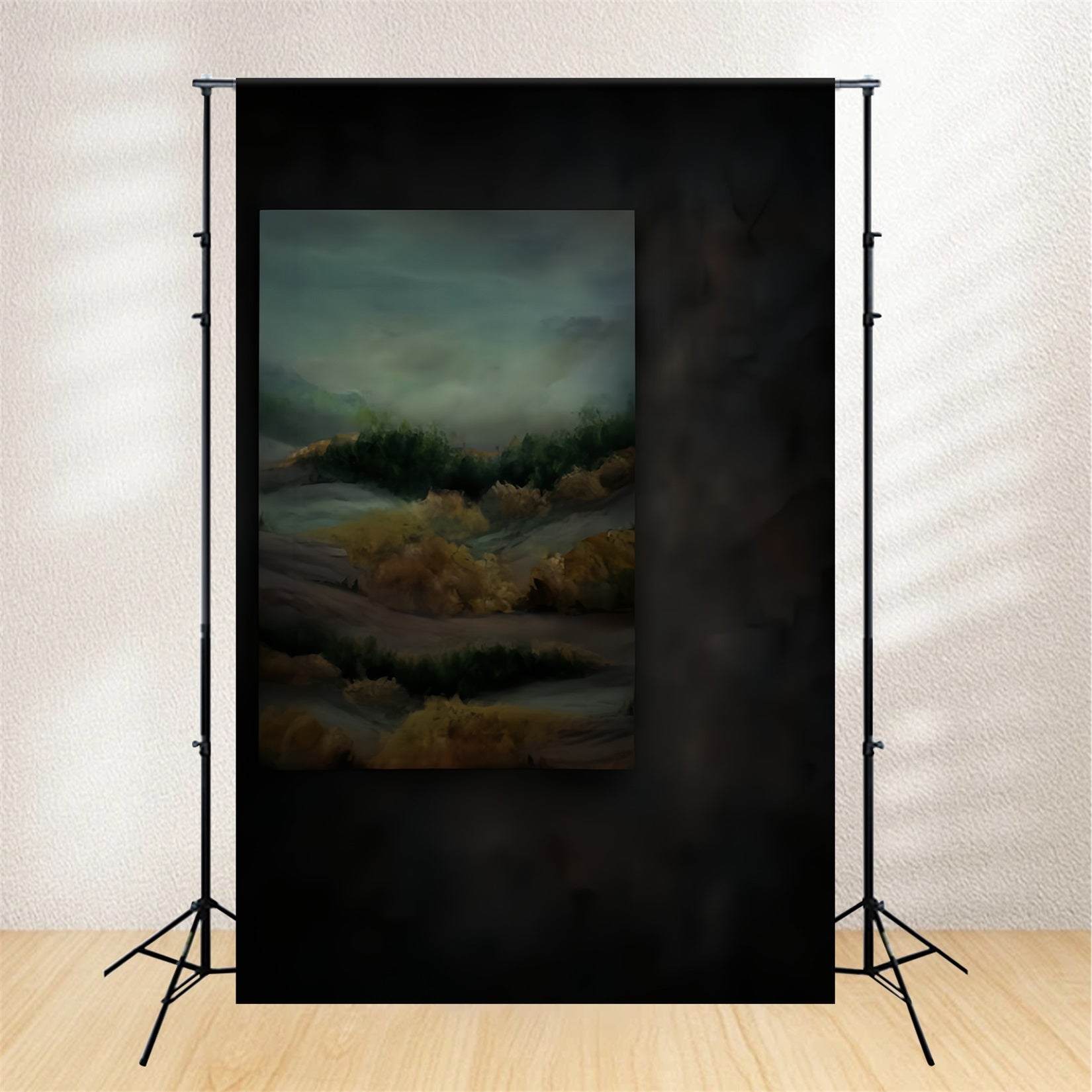 Portrait Studio Backdrop Misty Autumn Landscape Painting Portrait Backdrop UK LXX59-464