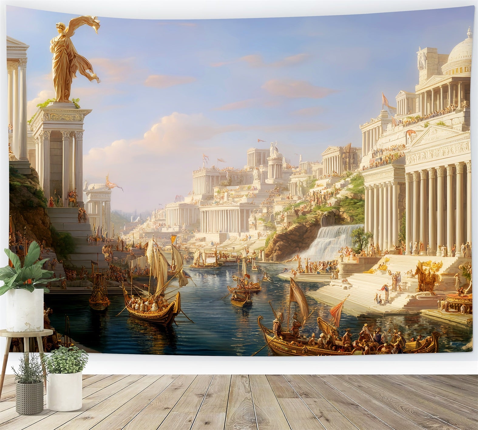 Europe Backdrop Ancient Greek Harbor City European Backdrop UK LXX59-47