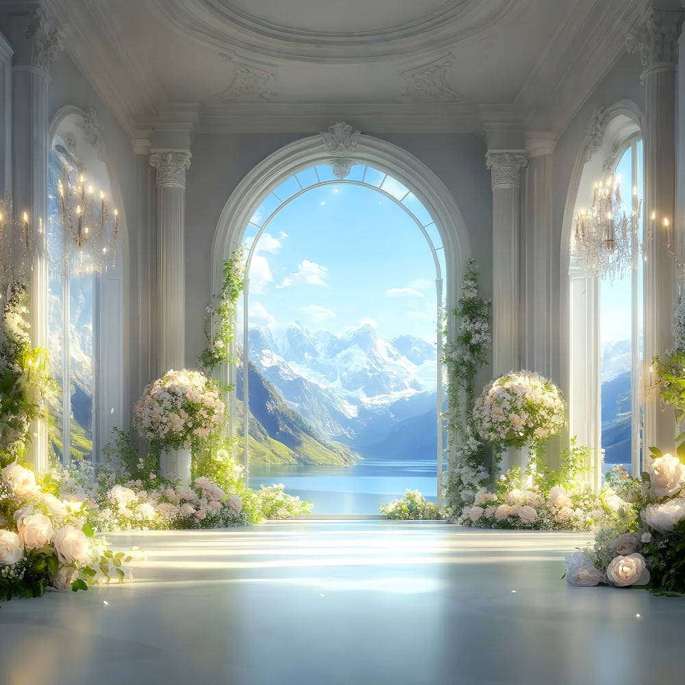 Europe Backdrop Elegant Arch Alpine View Paris Backdrop Ideas UK LXX59-50