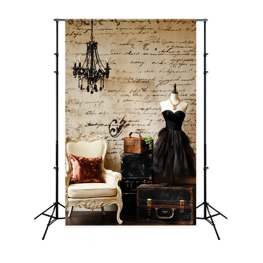 Europe Backdrop Vintage Script Chandelier Paris Backdrop UK LXX59-57