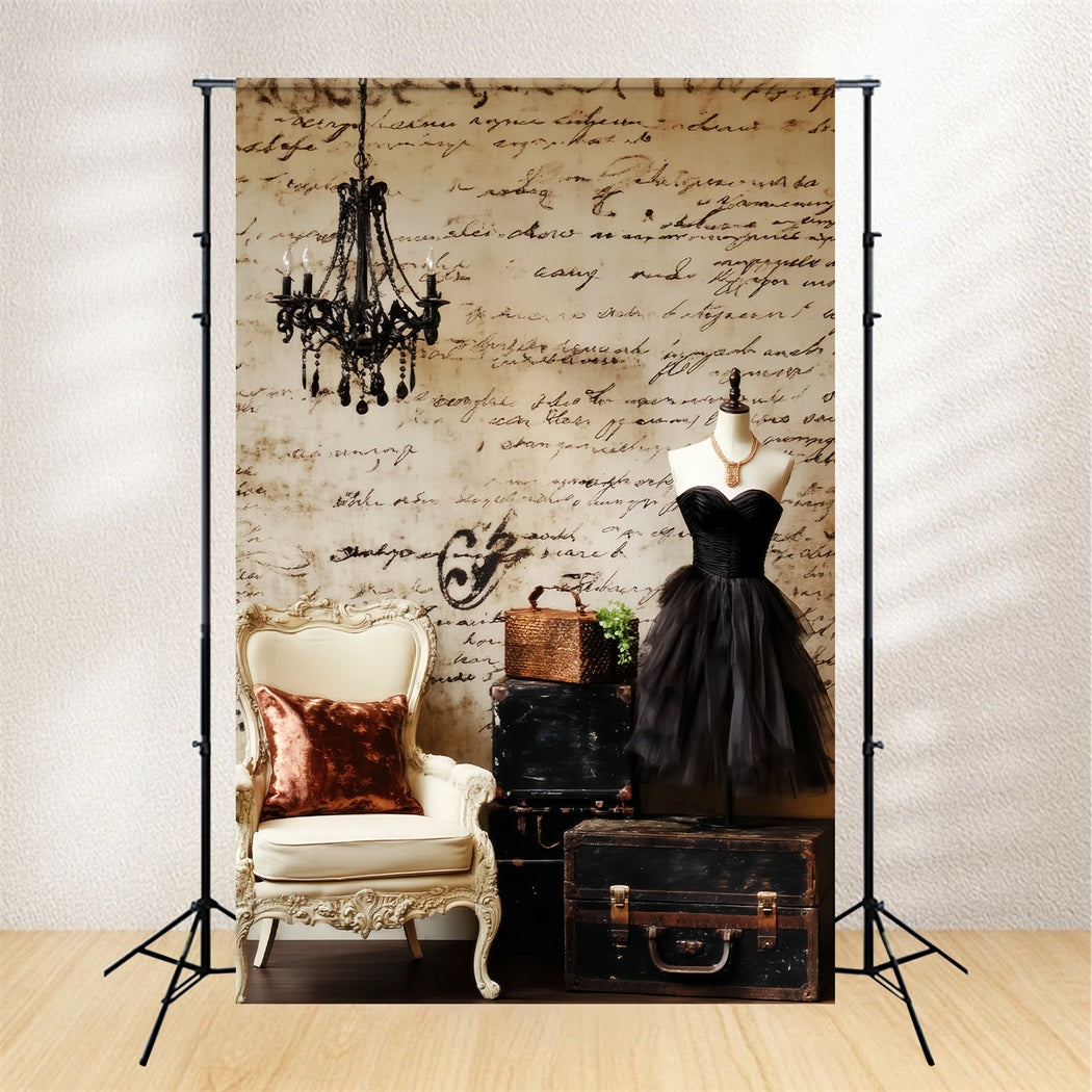 Europe Backdrop Vintage Script Chandelier Paris Backdrop UK LXX59-57