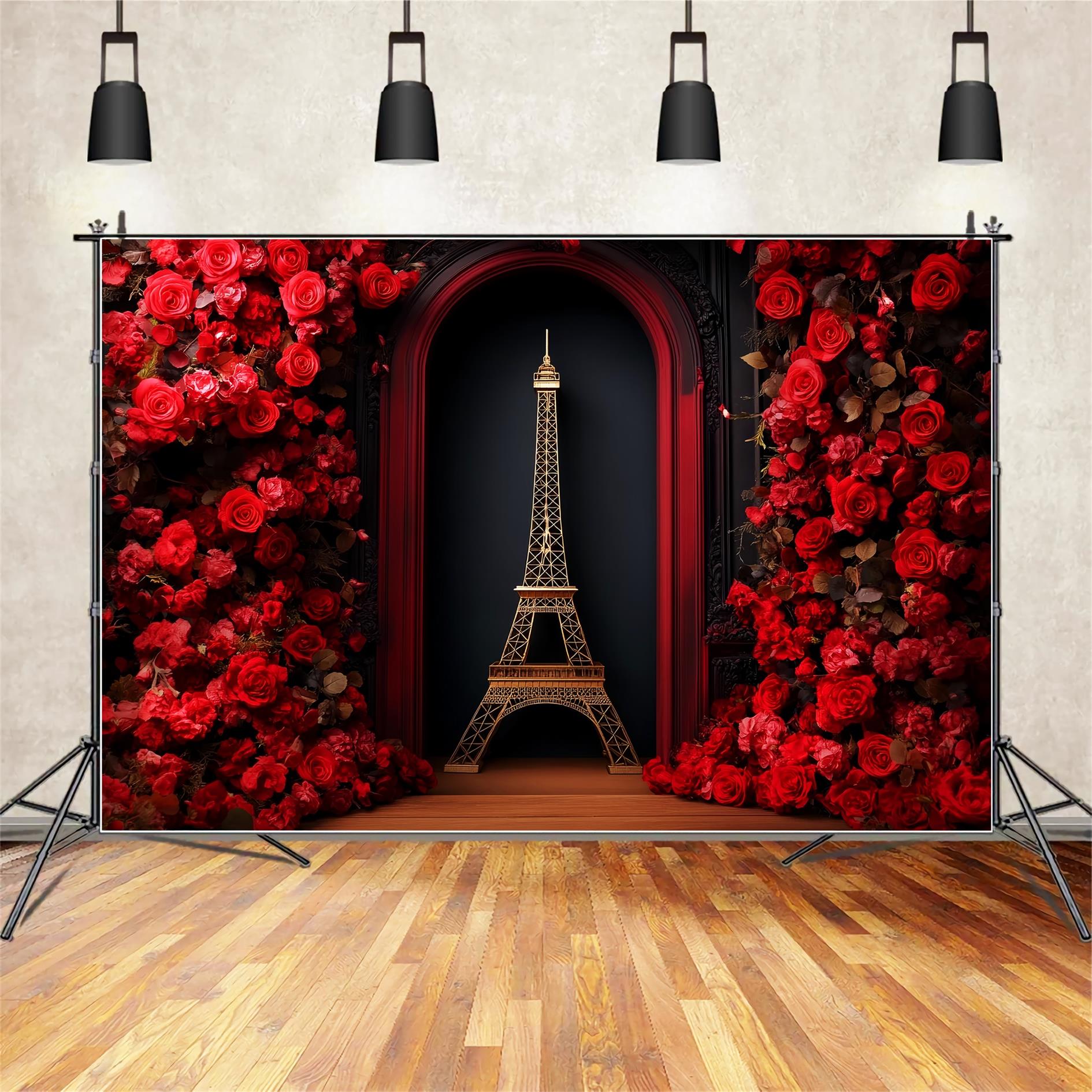 Paris Towel Photo Backdrop Red Rose Eiffel Tower Paris Backdrop Ideas UK LXX59-60