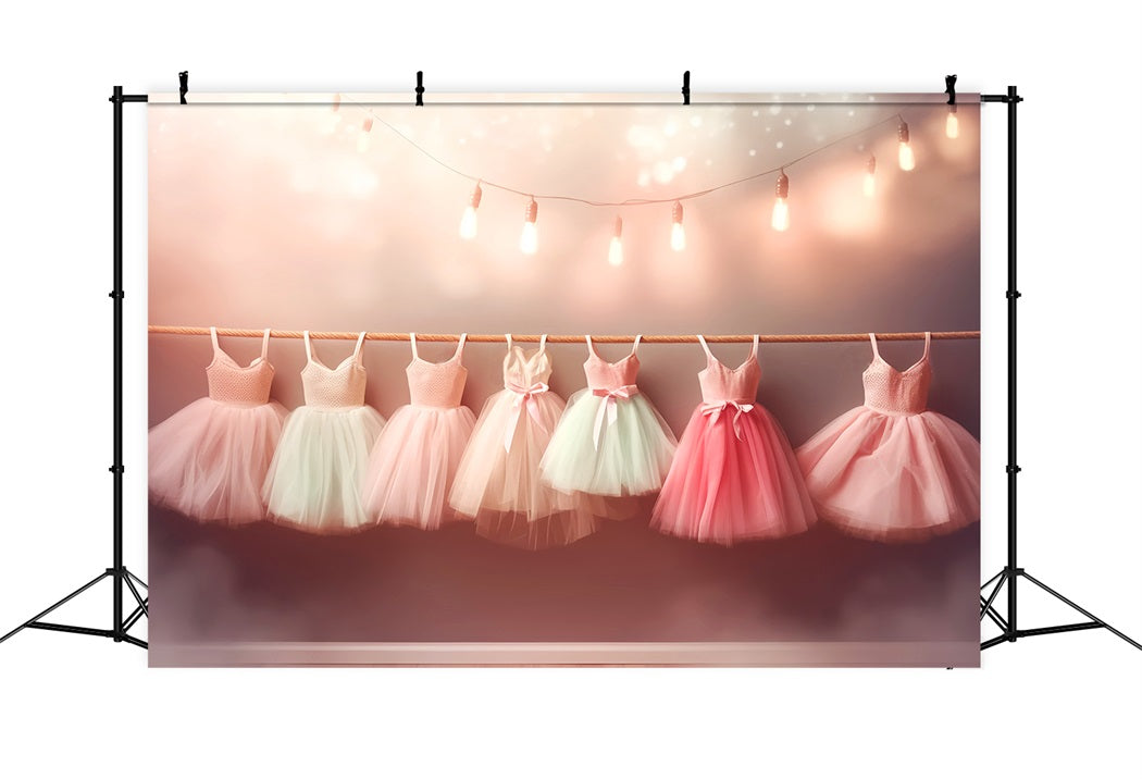 Dance Studio Backdrop Row Pastel Ballet Dresses Photography Dance Backdrop UK LXX59-8