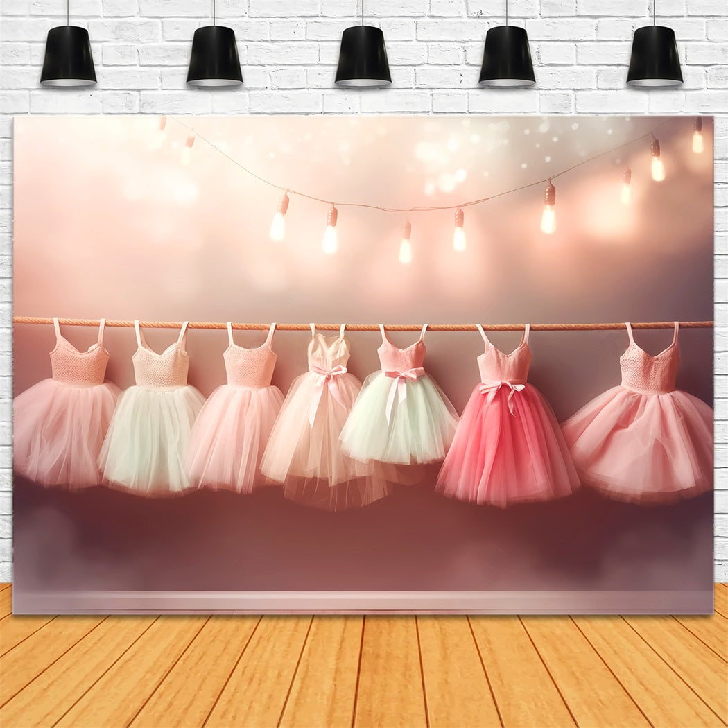 Dance Studio Backdrop Row Pastel Ballet Dresses Photography Dance Backdrop UK LXX59-8
