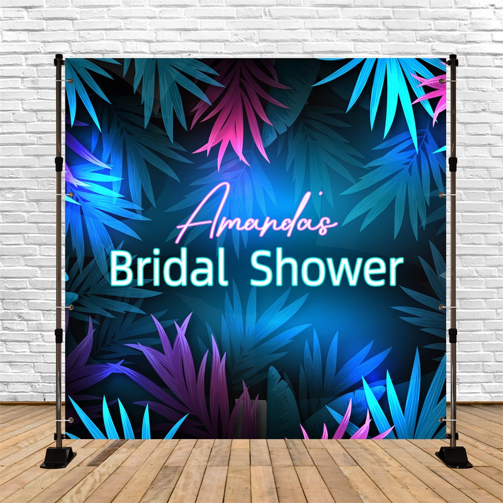 Wedding Photo Backdrop Tropical Neon Dream Personalized Backdrop UK LXX6-103
