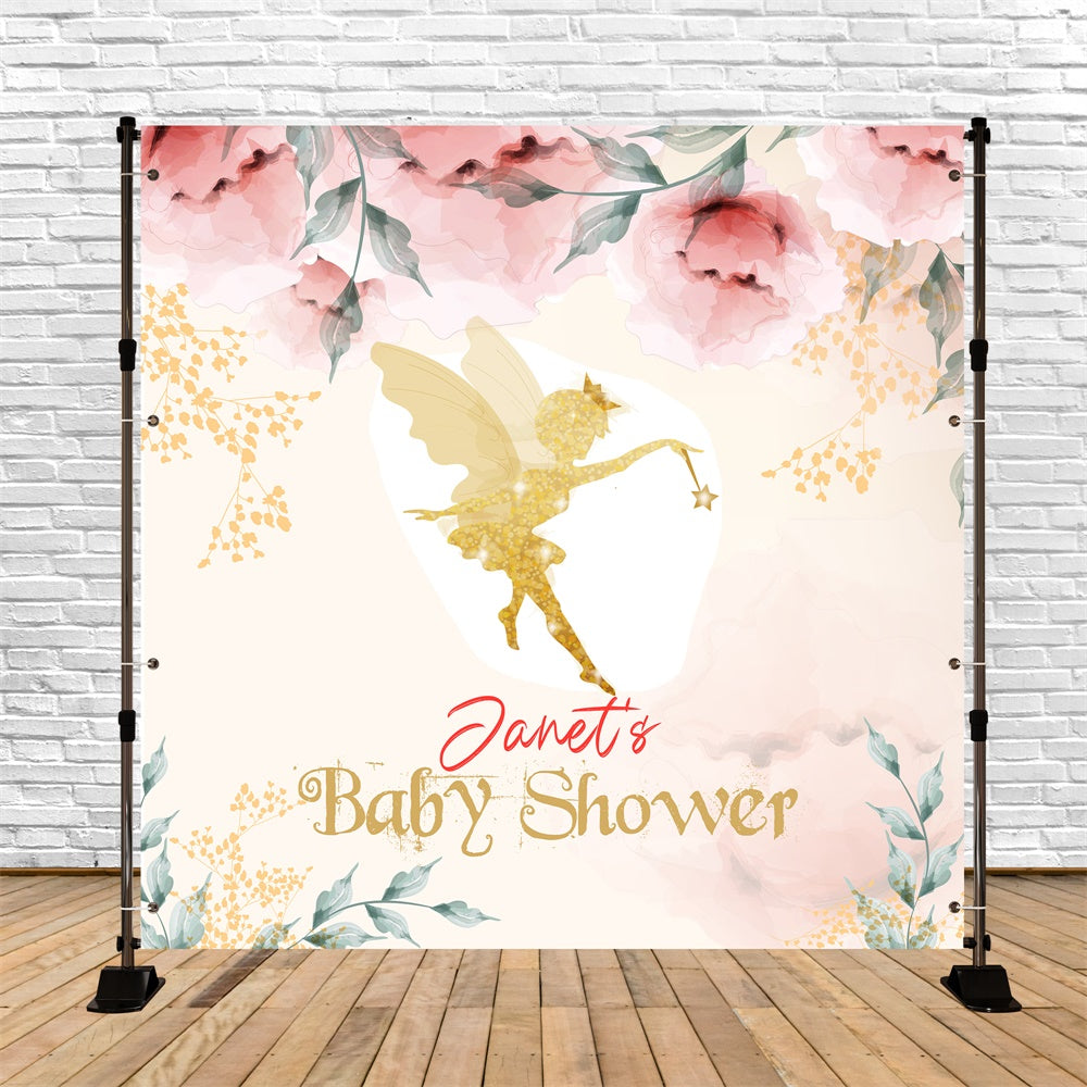 Baby Shower Photo Backdrop Golden Sprite Dream Custom Backdrop UK LXX6-11