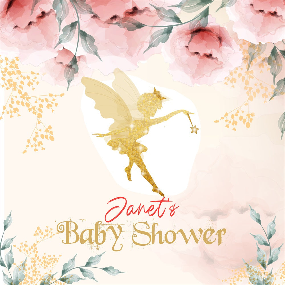 Baby Shower Photo Backdrop Golden Sprite Dream Custom Backdrop UK LXX6-11