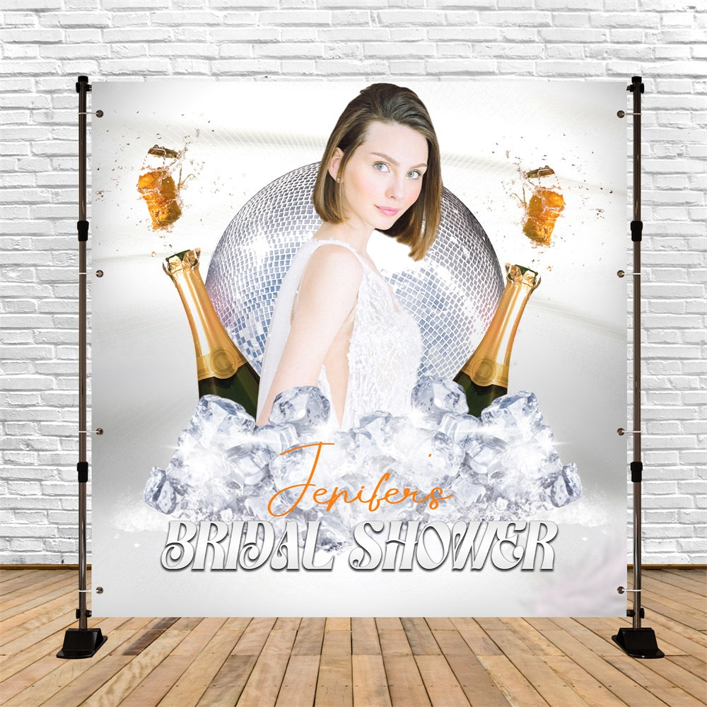 Bridal Shower Backdrops Disco Champagne Chill Personalized Backdrop UK LXX6-114