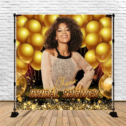 Bridal Shower Backdrops Golden Glam Balloon Customized Backdrop UK LXX6-121