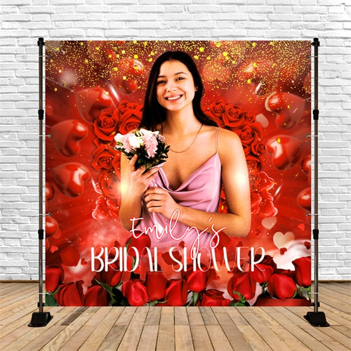 Bridal Shower Backdrop Sparkling Rose Garden Custom Backdrop UK LXX6-124