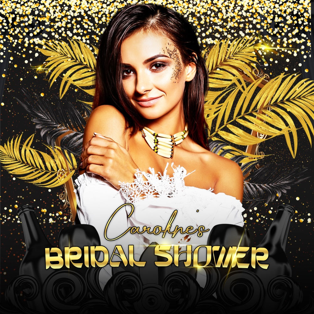 Bridal Shower Backdrops Sparkle Golden Night Custom Backdrop UK LXX6-129