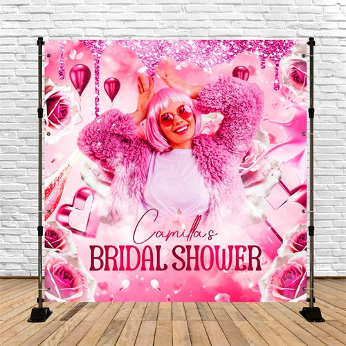 Bridal Backdrop Sparkling Heart Fantasy Personalized Backdrop UK LXX6-133
