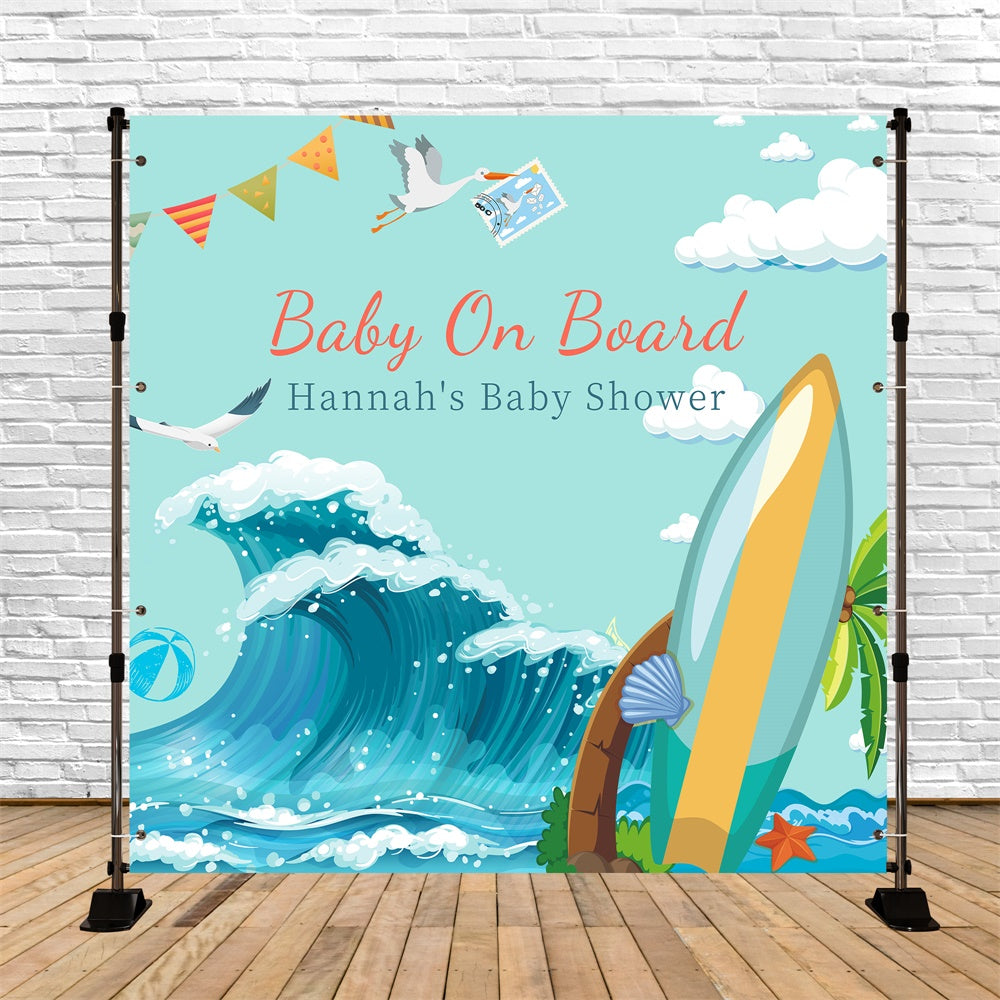 Baby Shower Backdrop Tropical Ocean Adventure Personalized Backdrop UK LXX6-14