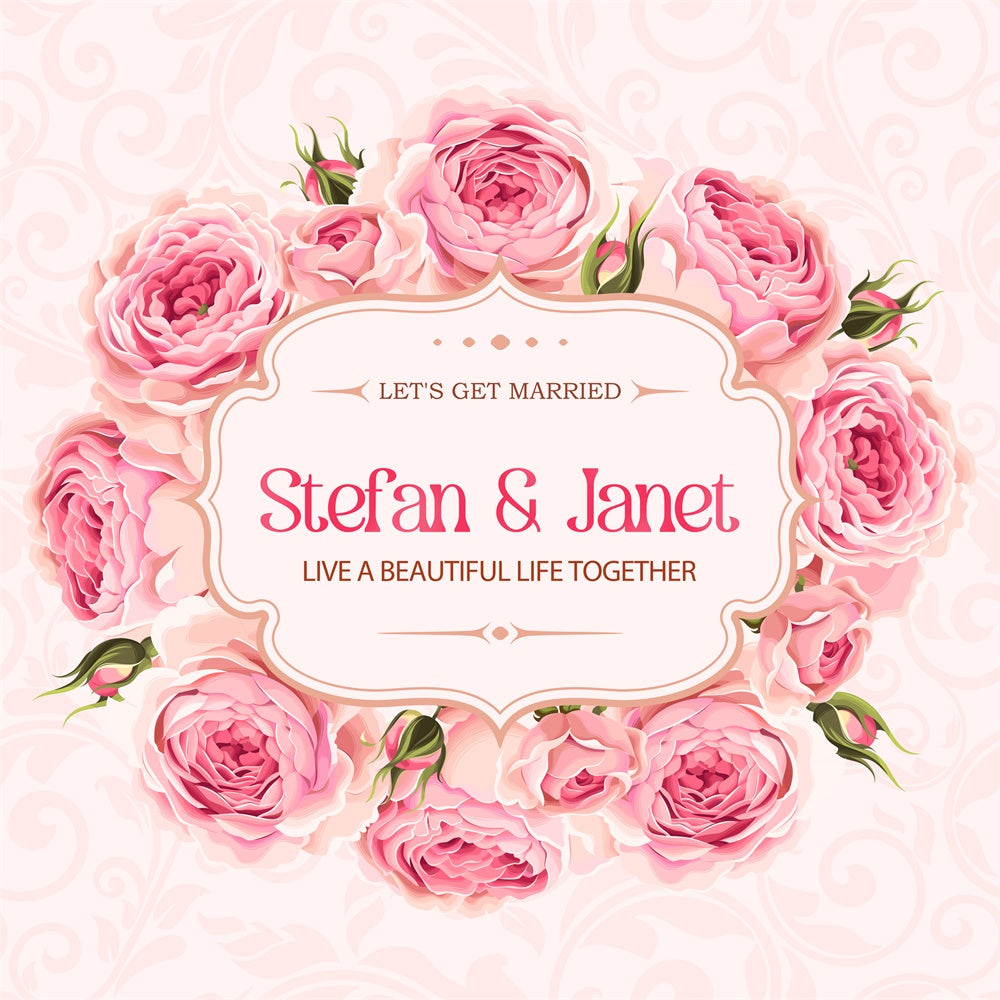 Backdrop For Wedding Romantic Petals Frame Personalized Backdrop UK LXX6-144