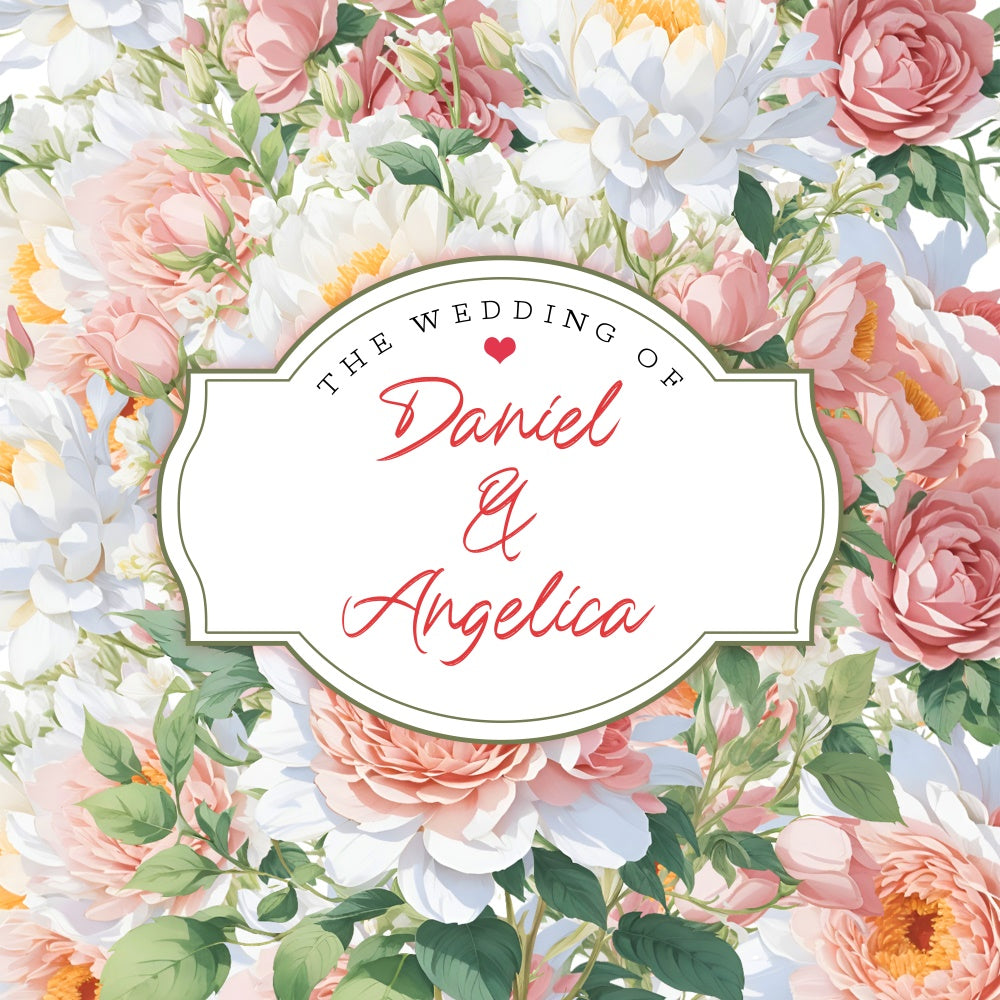 Personalized Backdrop For Wedding Lush Floral Harmony Backdrop UK LXX6-145