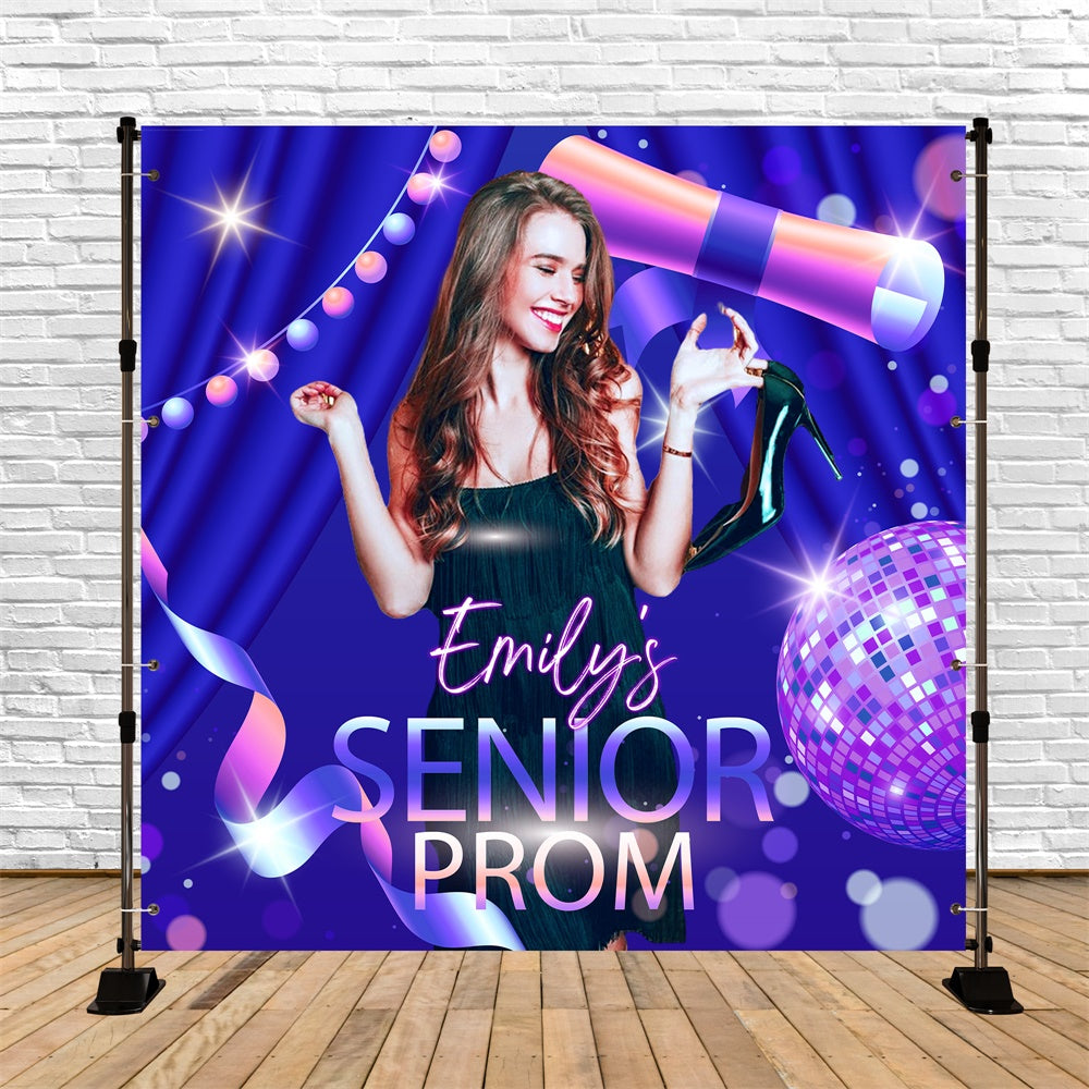 Prom Backdrop Ideas Neon Vibes Glitter Customized Party Graduation Backdrop UK LXX6-150