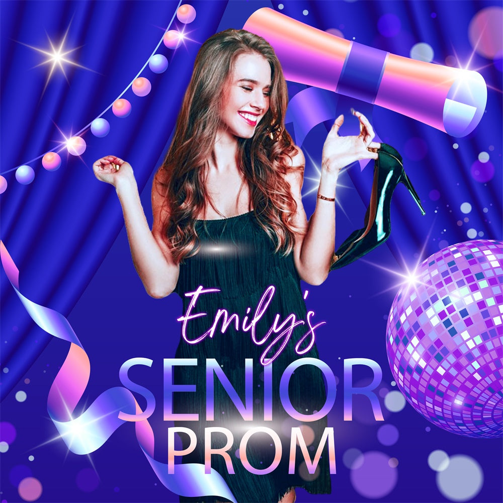 Prom Backdrop Ideas Neon Vibes Glitter Customized Party Graduation Backdrop UK LXX6-150